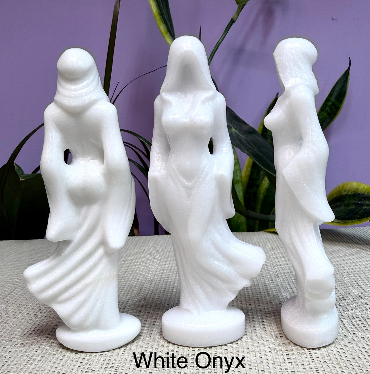 6 PCs 12cm Mixed Natural Crystals Female Reaper Ghost Goddess Carving