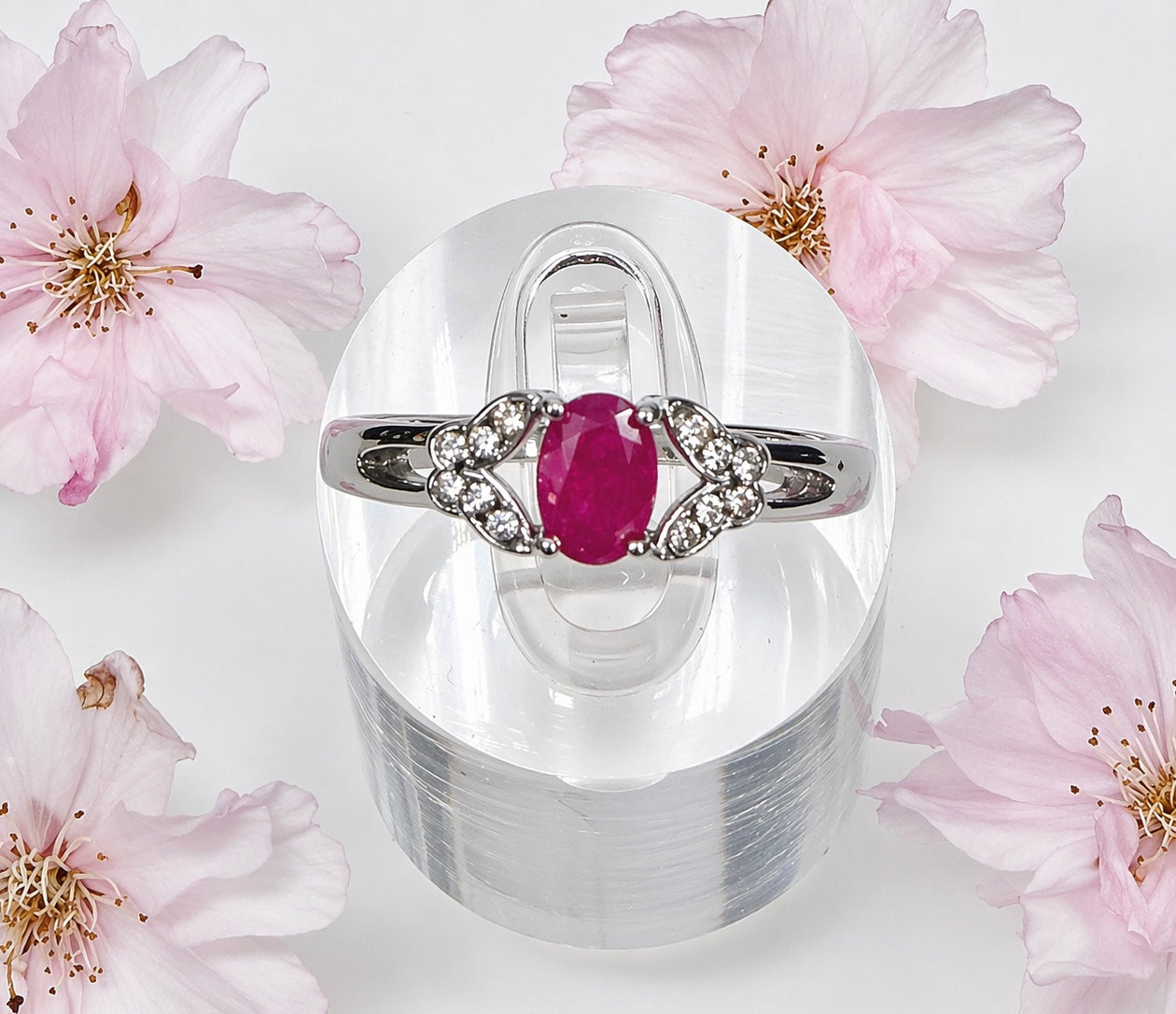 Wholesale Lot 7 pcs Natural Ruby Stainless Steel Ring 4x6mm