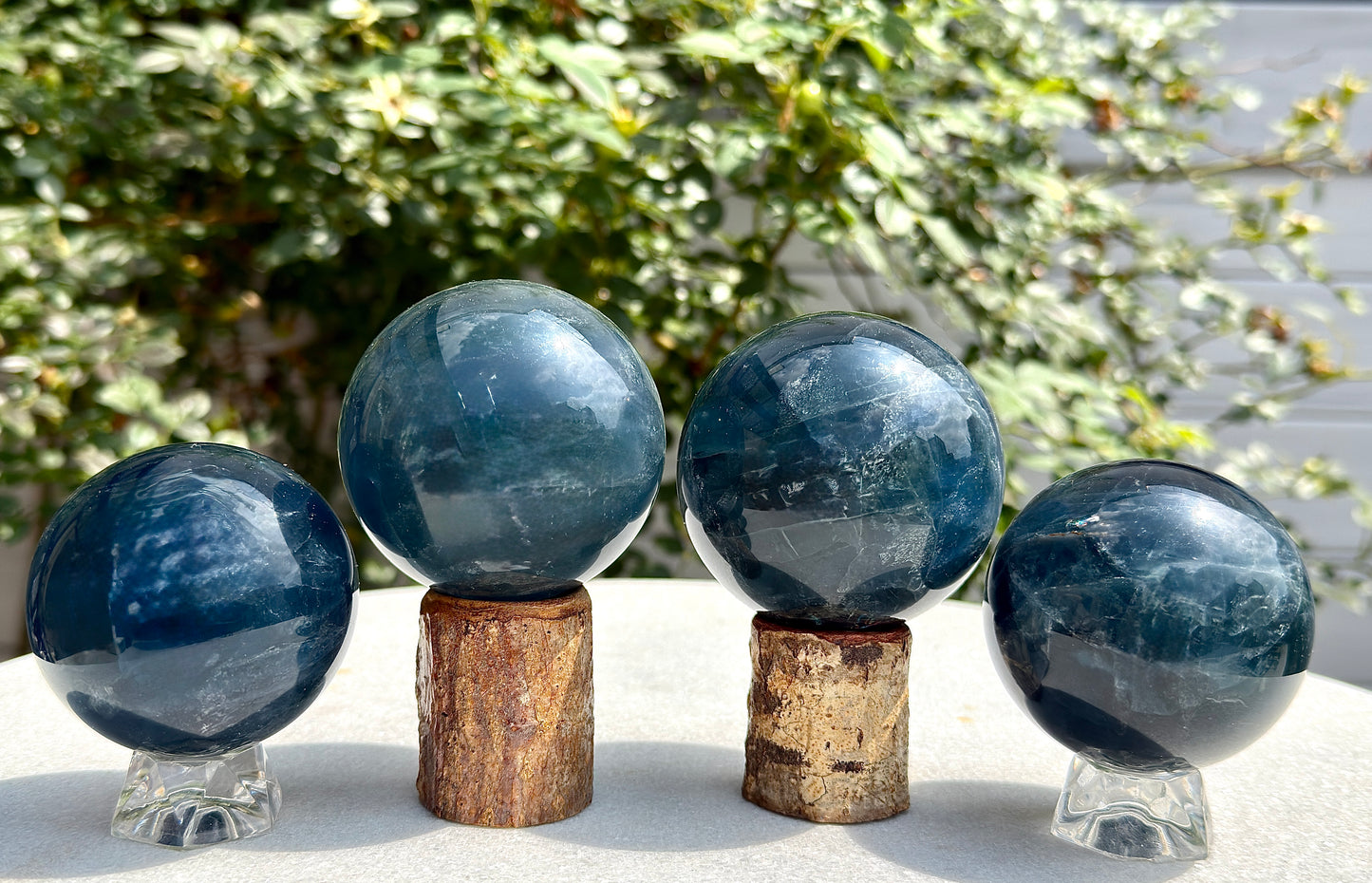 Wholesale Lot 4 to 5 Pcs Natural Blue Fluorite Sphere Crystal Ball 4.8 to 5 lbs  Healing Energy