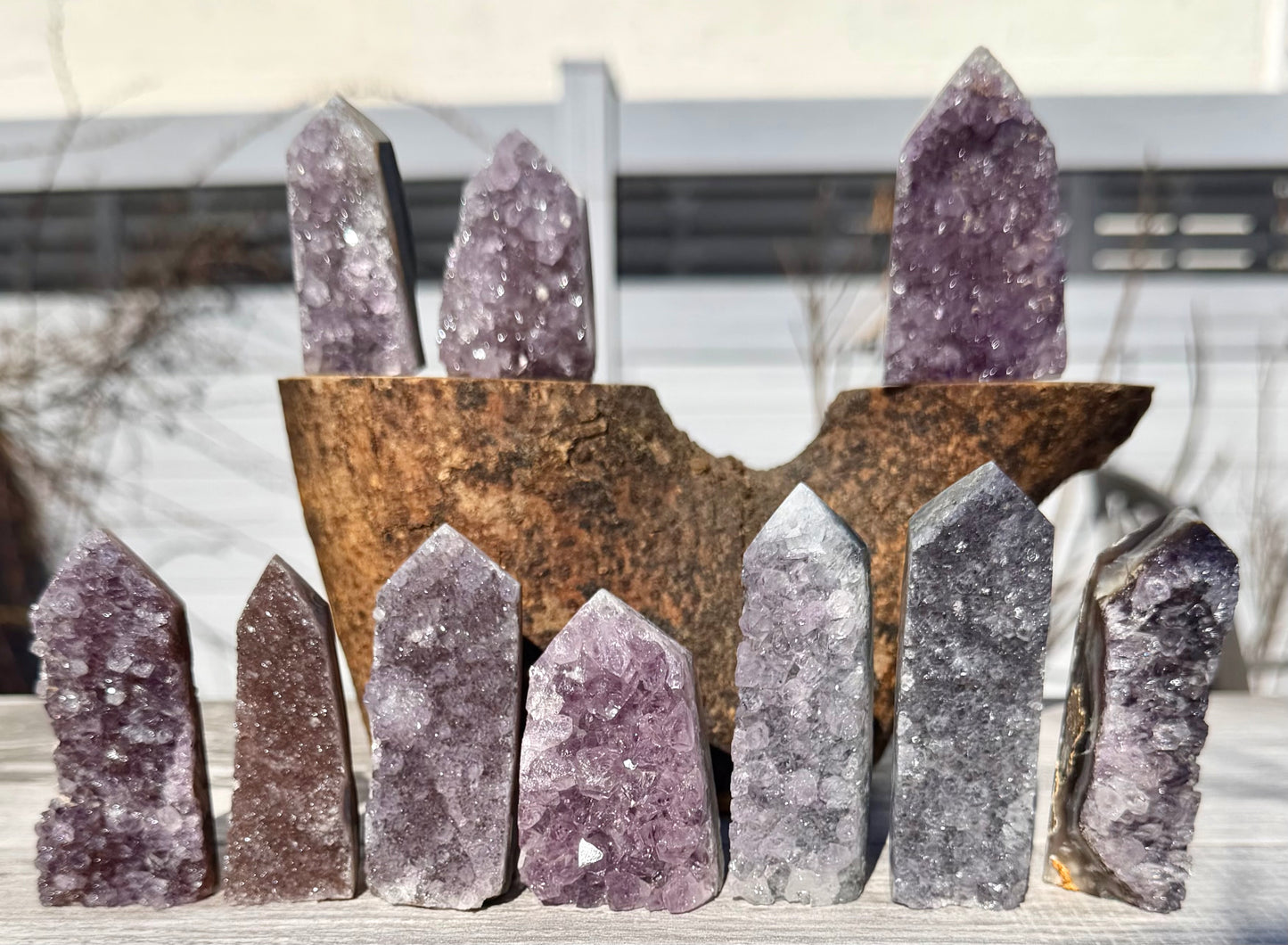 2lbs Natural Amethyst Cluster Obelisk Tower Crystals Healing Energy