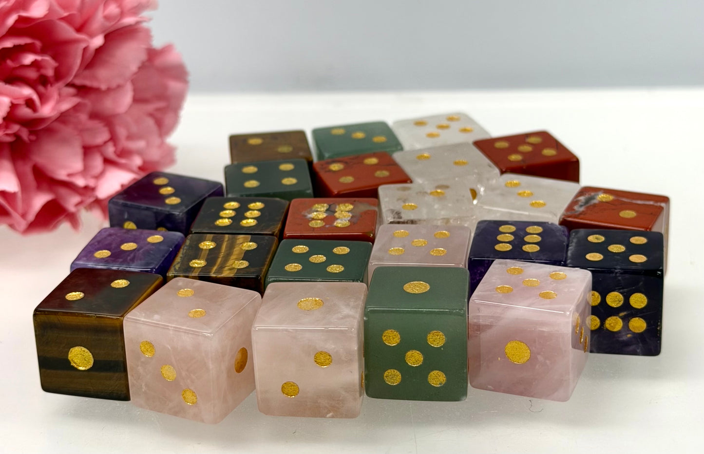 Wholesale Lot 24 PCs Natural Crystals Dice Healing Energy