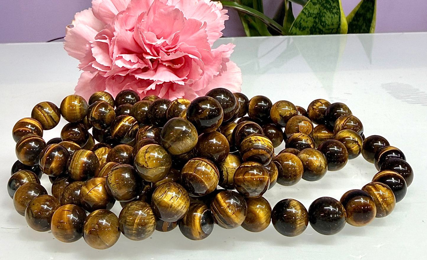 Wholesale Lot 6 Pcs Natural Tiger Eye 10mm 8” Stretch Bracelet
