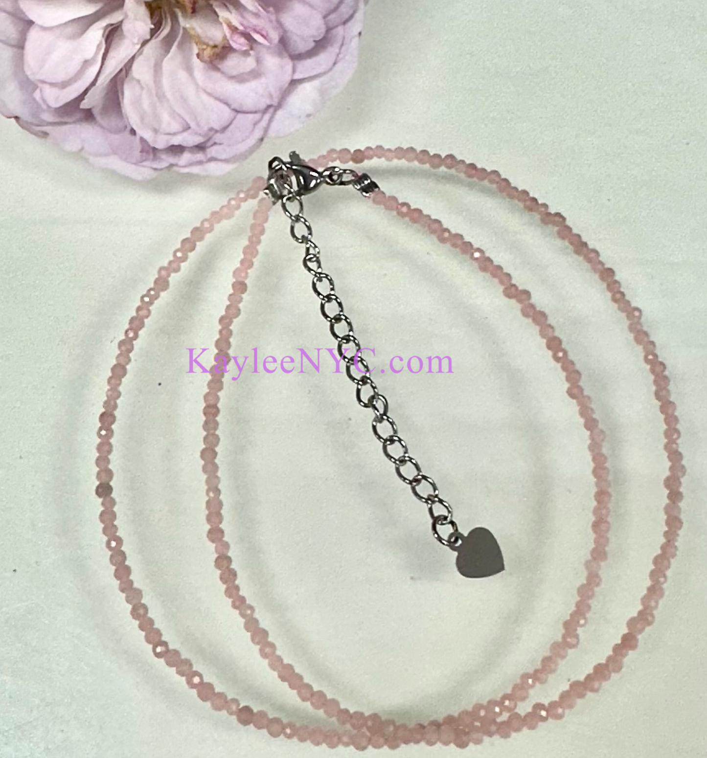 6 PCs 2mm Natural Pink Opal Necklaces