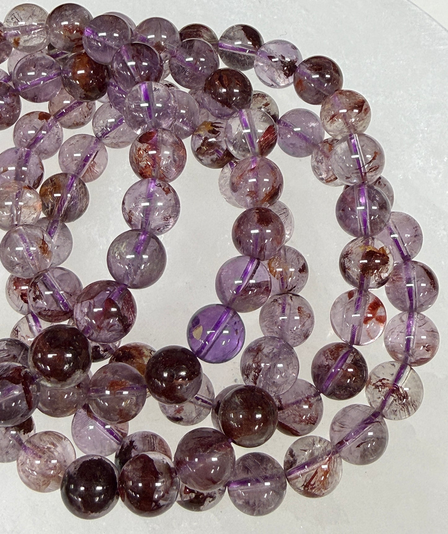 Wholesale 6 Pcs Natural Super Seven 10mm 8” Crystal Healing Stretch Bracelet
