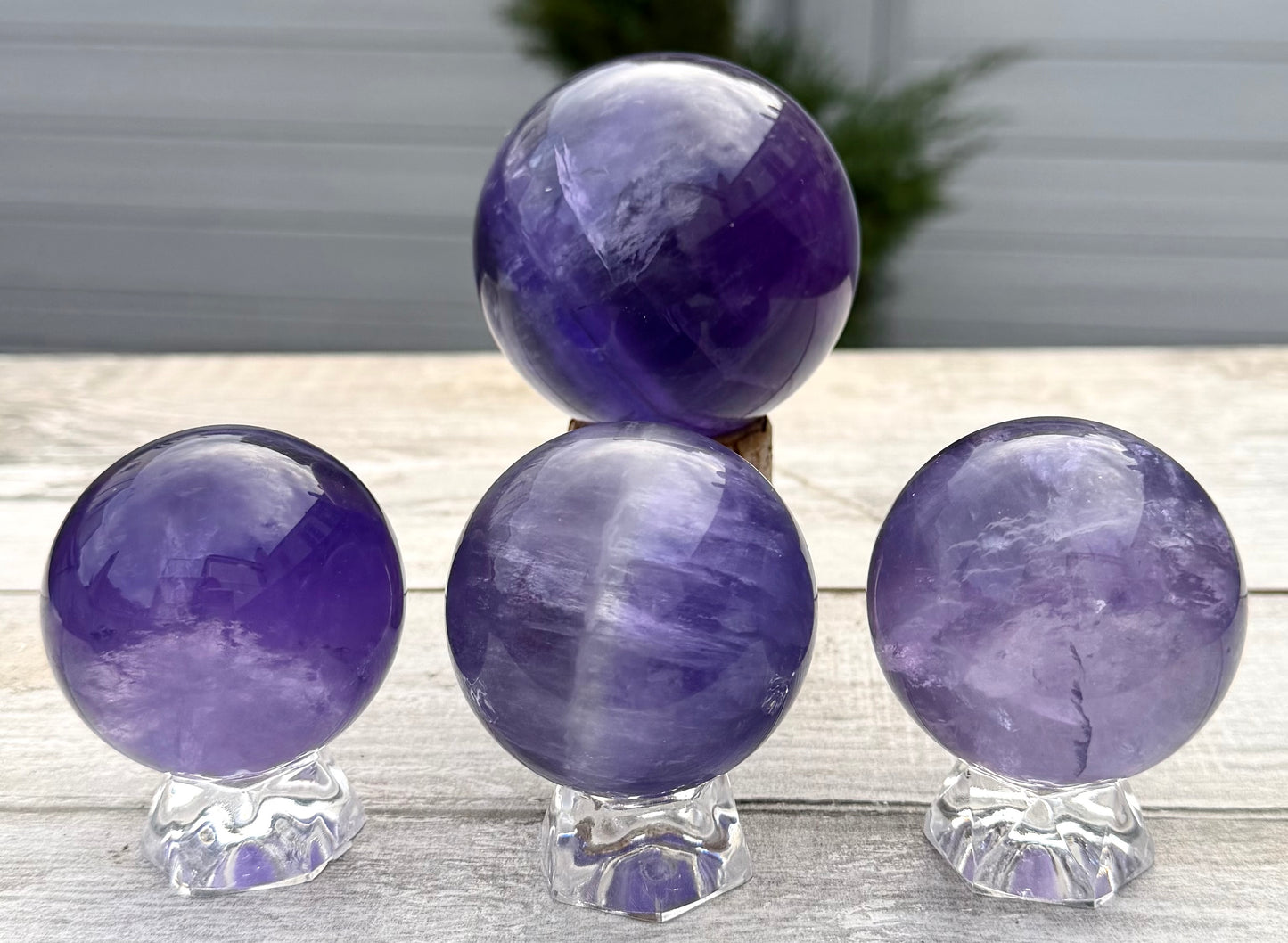 Wholesale Lot 4-5 pcs Natural Fluorite Fluorite with Mica Spheres Crystal Ball Energy Healing