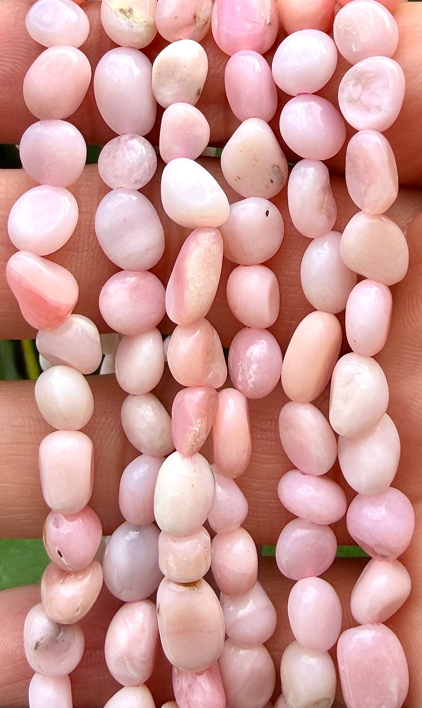 Wholesale 6 Pcs 6.5mmPink Opal Tumble Natural Crystal Healing Stretch Bracelet 7.5"