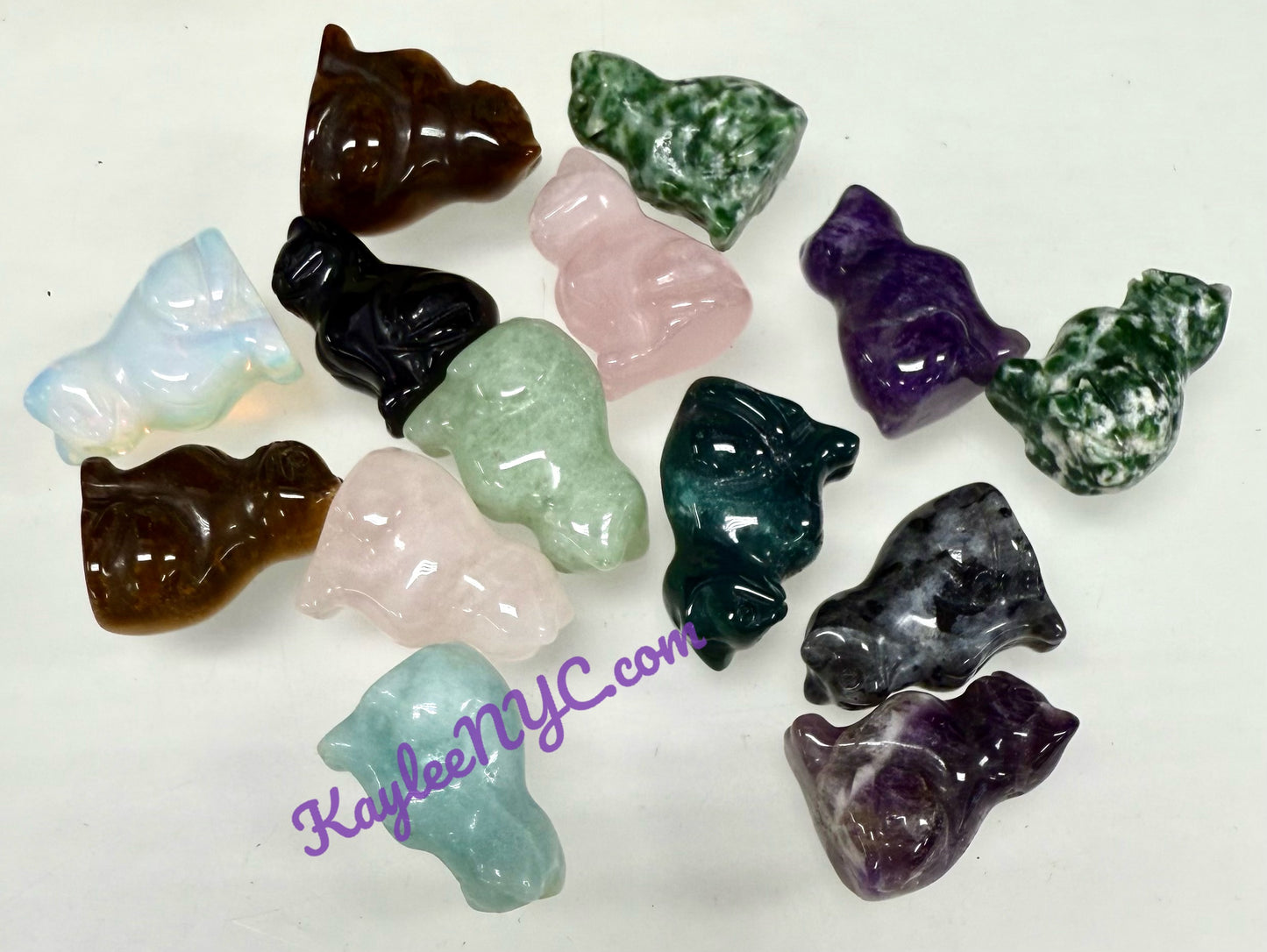 MWholesale Lot 14 PCs Mix Crystals Cat Crystal Healing Energy