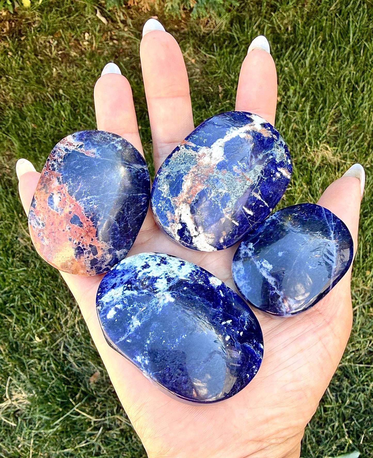 Wholesale 2 Lb Lot Natural Sodalite Palm Stones Crystal Energy
