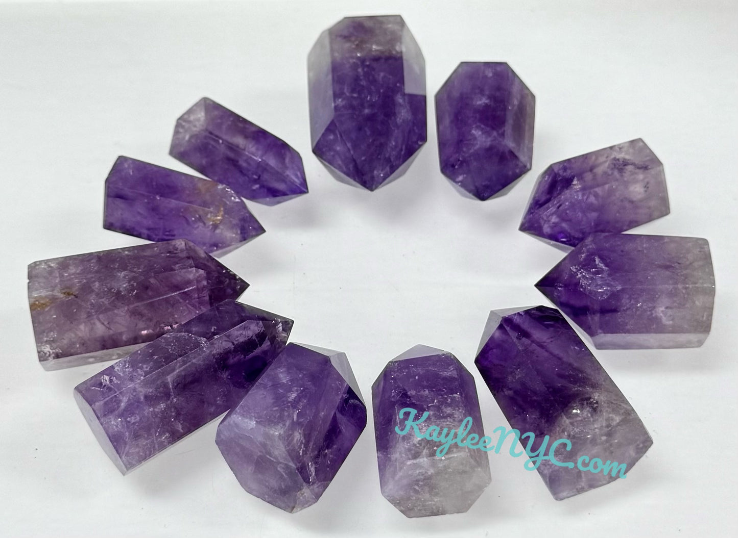 Wholesale Lot 0.5 Lb Amethyst Obelisk Tower Point Crystal Natural Energy Healing