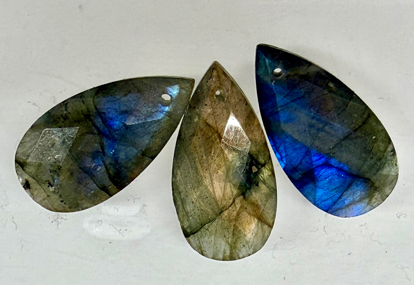 Wholesale Lot 12pcs Natural Labradorite Faceted Cabochon Crystal Healing Energy ~25mm