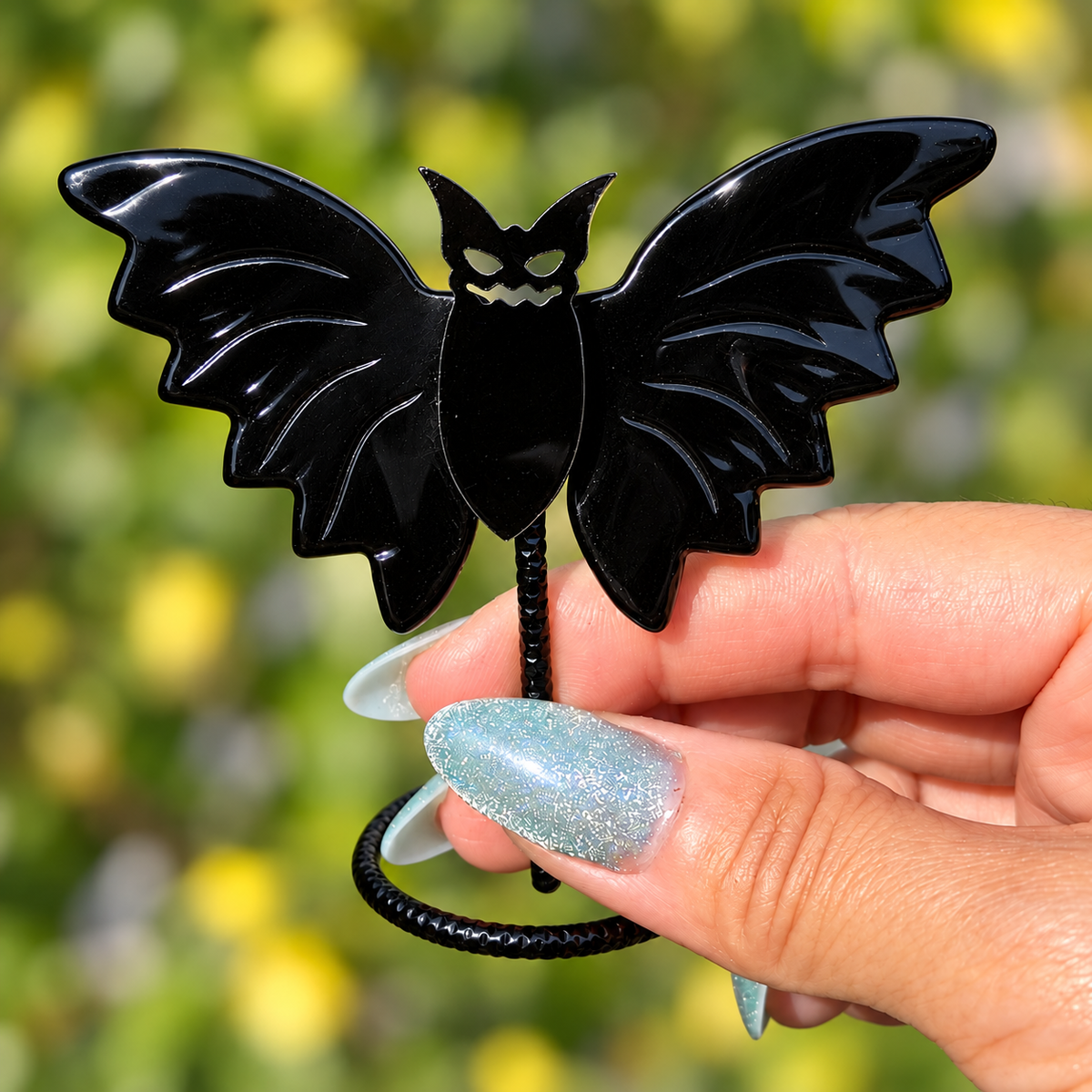 Wholesale Lot 6 PCs Black Obsidian Bats with stand Healing Energy