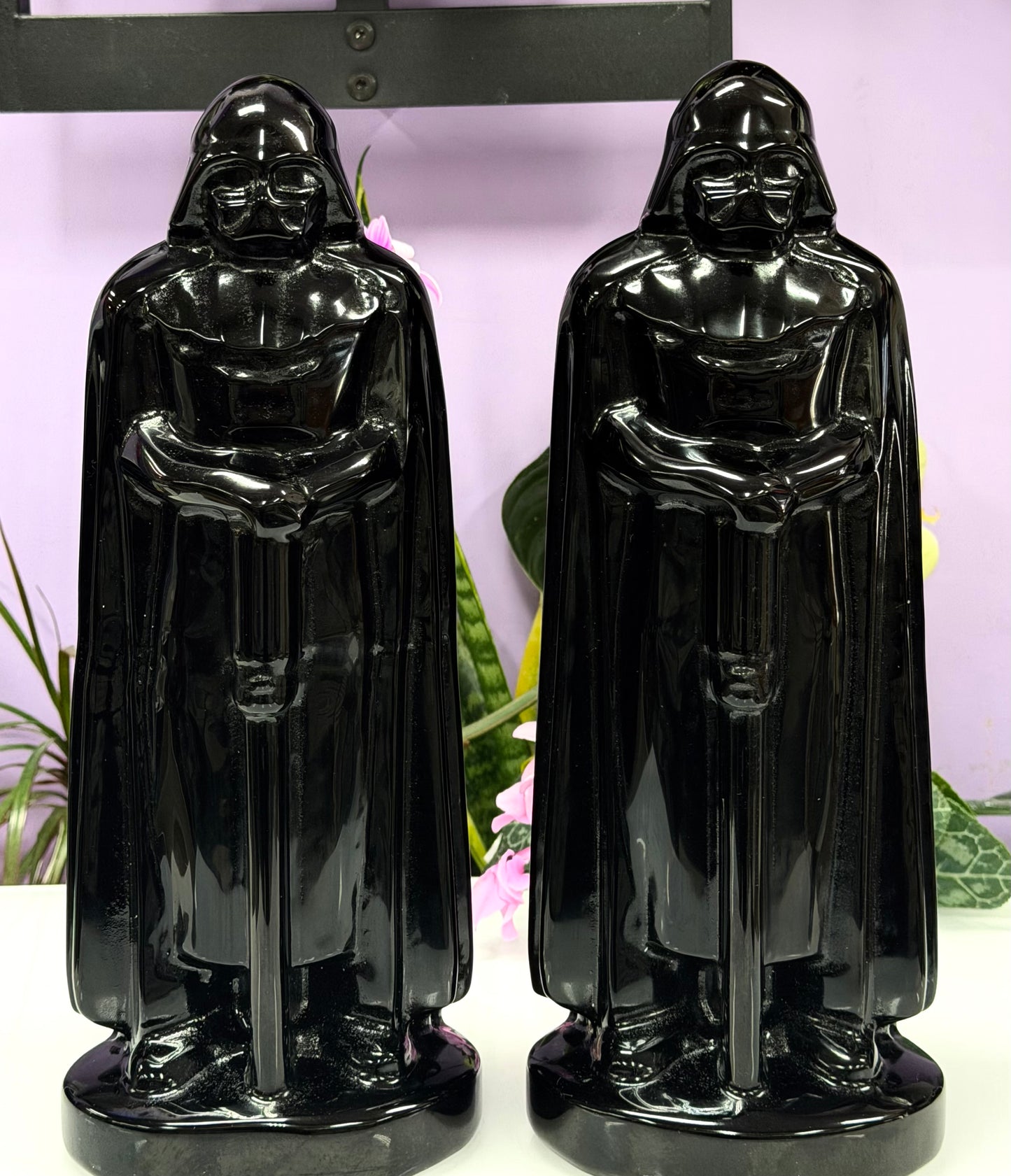 Wholesale Lot 2 PCs 30cm Black Obsidian Darth Vader Crystal Healing Energy