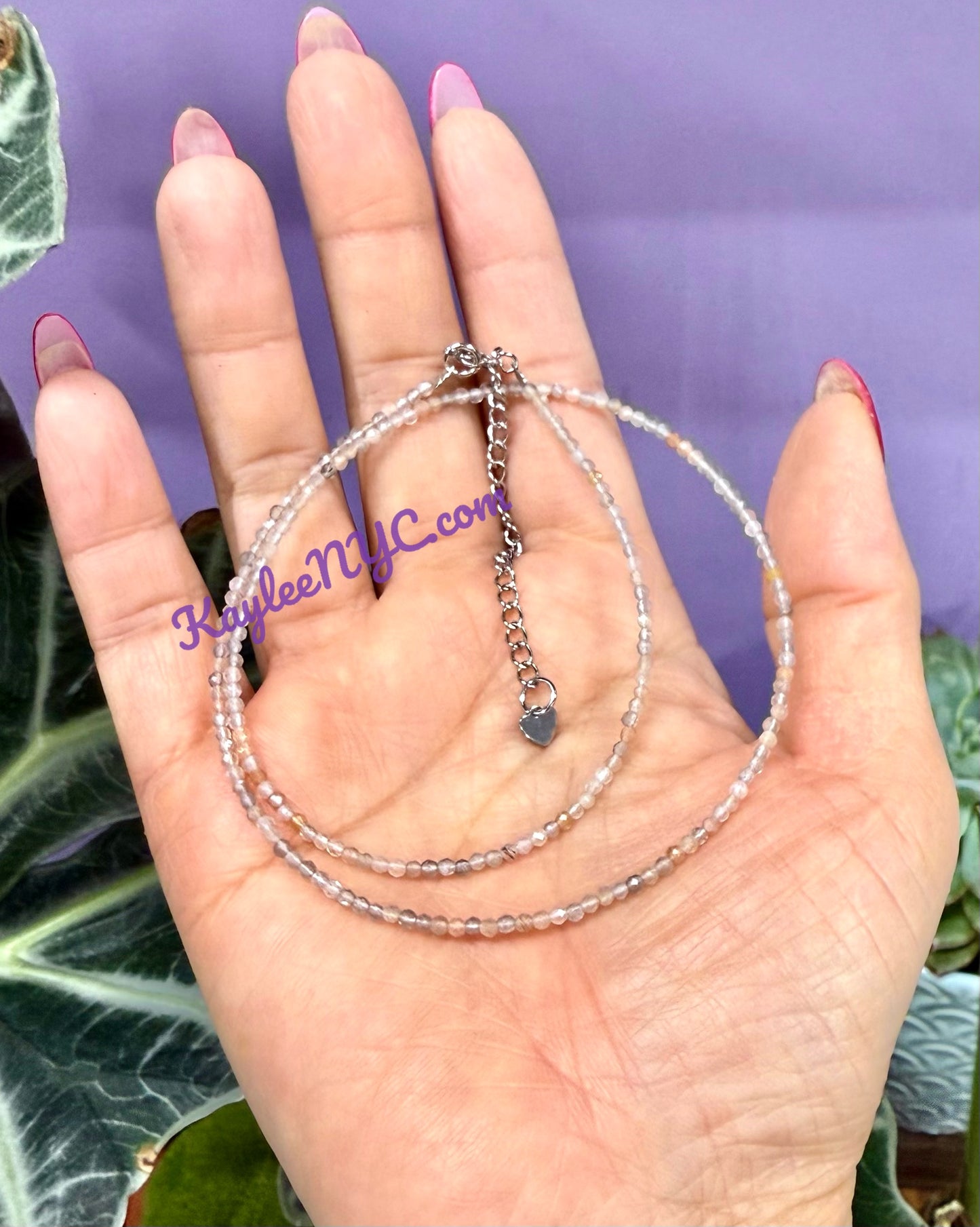 6 PCs 2mm Natural Mix Moonstone Necklaces