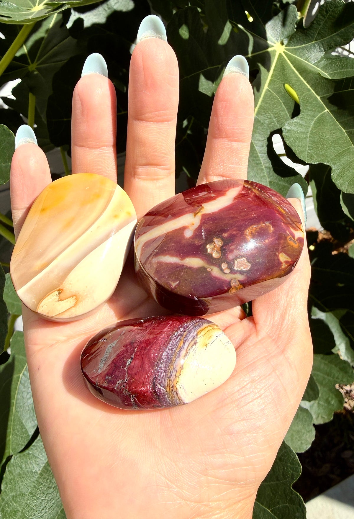 Wholesale Lot 2 lbs Natural Mookaite Jasper Palm Stones Crystal Healing Energy
