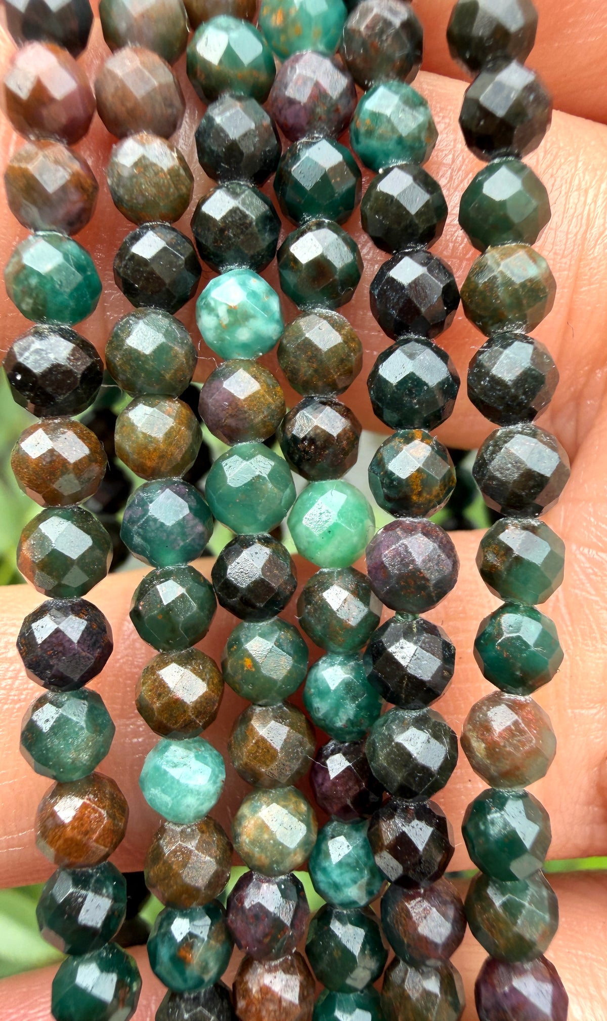 Wholesale Lot 6 Pcs Natural Emerald Faceted 4mm 7.5” Crystal Healing Stretch Bracelet