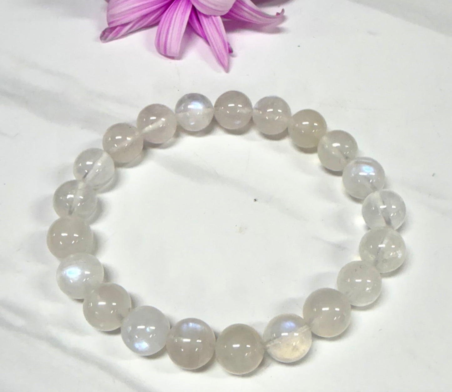 Wholesale Lot 6 Pcs Natural Moonstone 10mm 8” Natural Stretch Bracelet