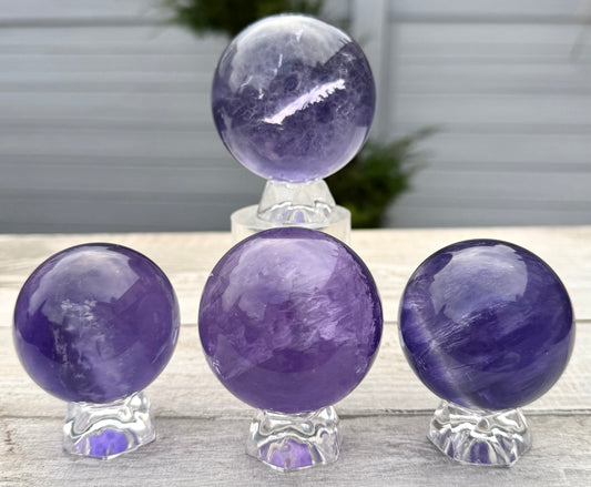 Wholesale Lot 4-5 pcs Natural Fluorite Fluorite with Mica Spheres Crystal Ball Energy Healing