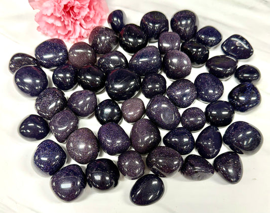 2 lbs Blue Goldstone Tumble Crystal Healing Energy