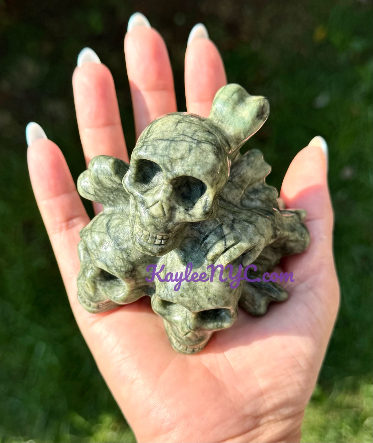 Wholesale lot 4 Pcs Natural Nephirte Jade Crystal Skulls healing energy