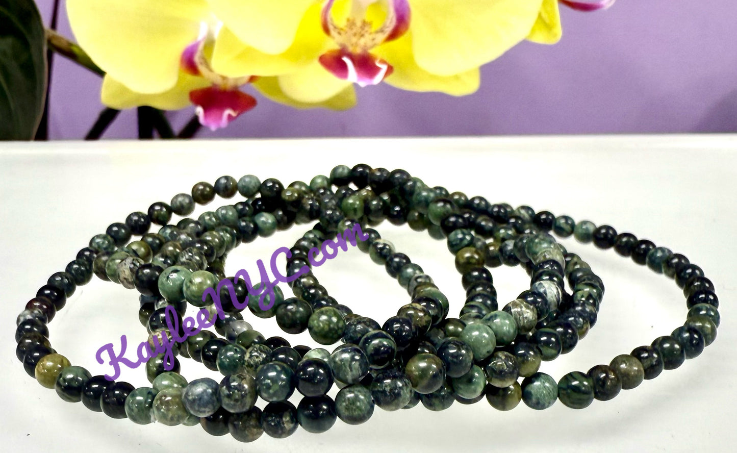 Wholesale Lot 6 Pcs Natural Kambaba Jasper 4mm 7.5” Crystal Healing Stretch Bracelet