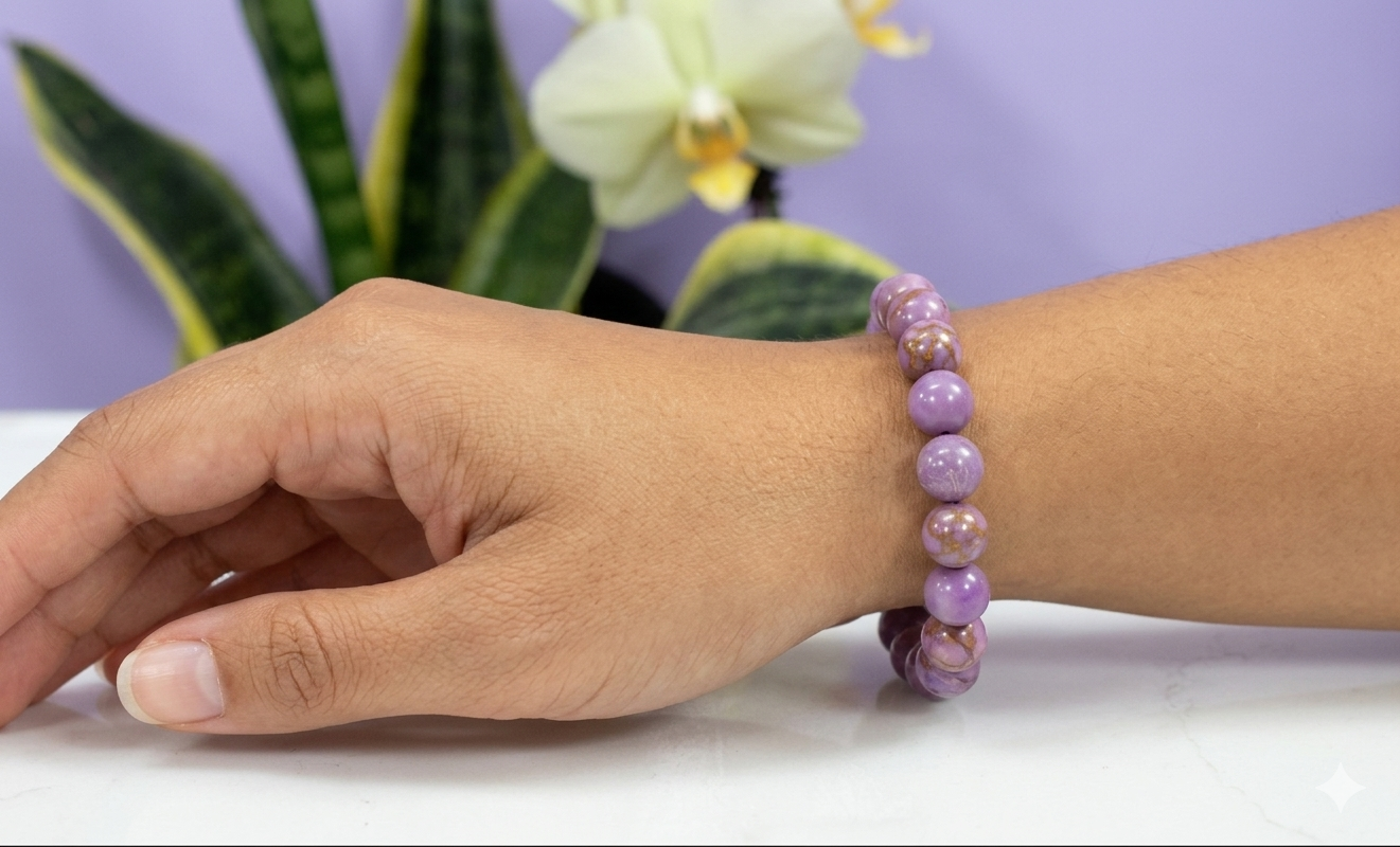 6 PCs Natural Phosphosiderite 10mm 7.5” Stretch Bracelet