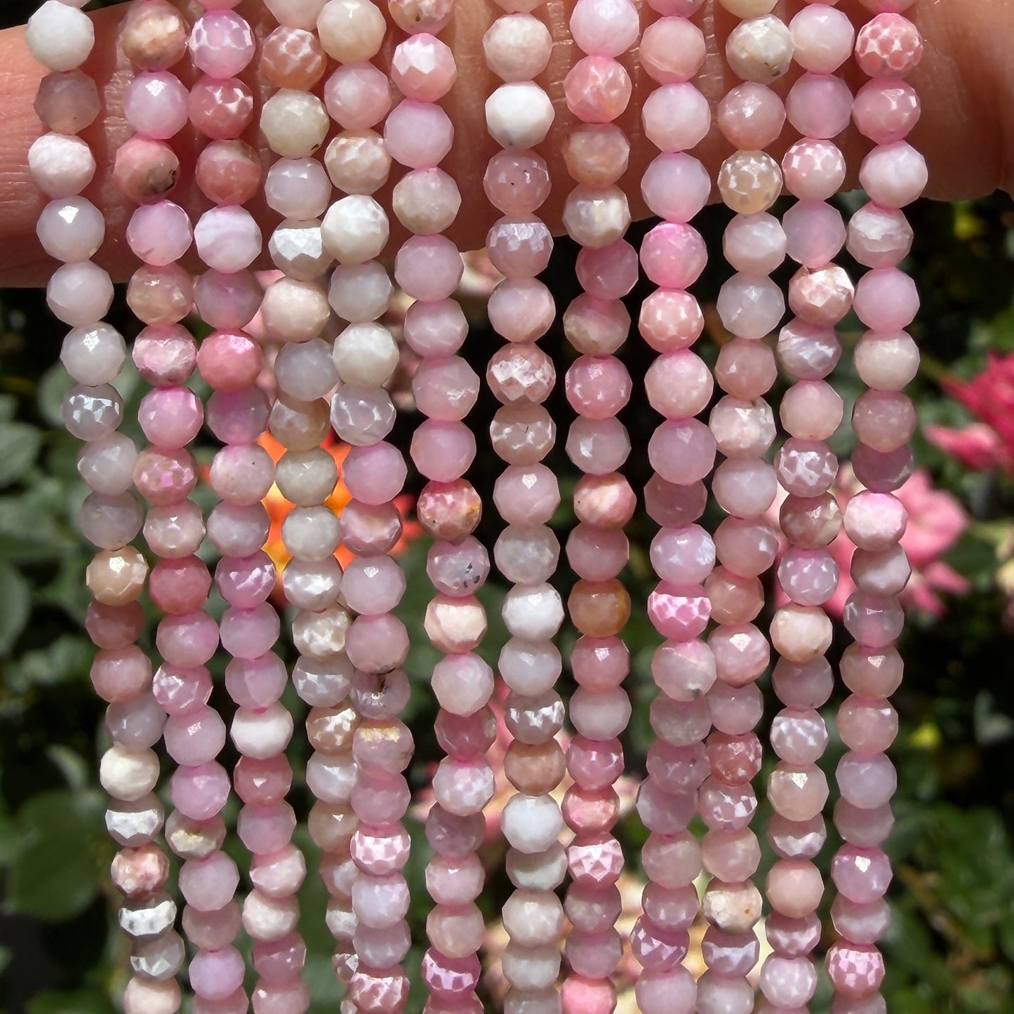 Wholesale Lot – 6 PCS 3mm Faceted Pink Opal Glasses Chains