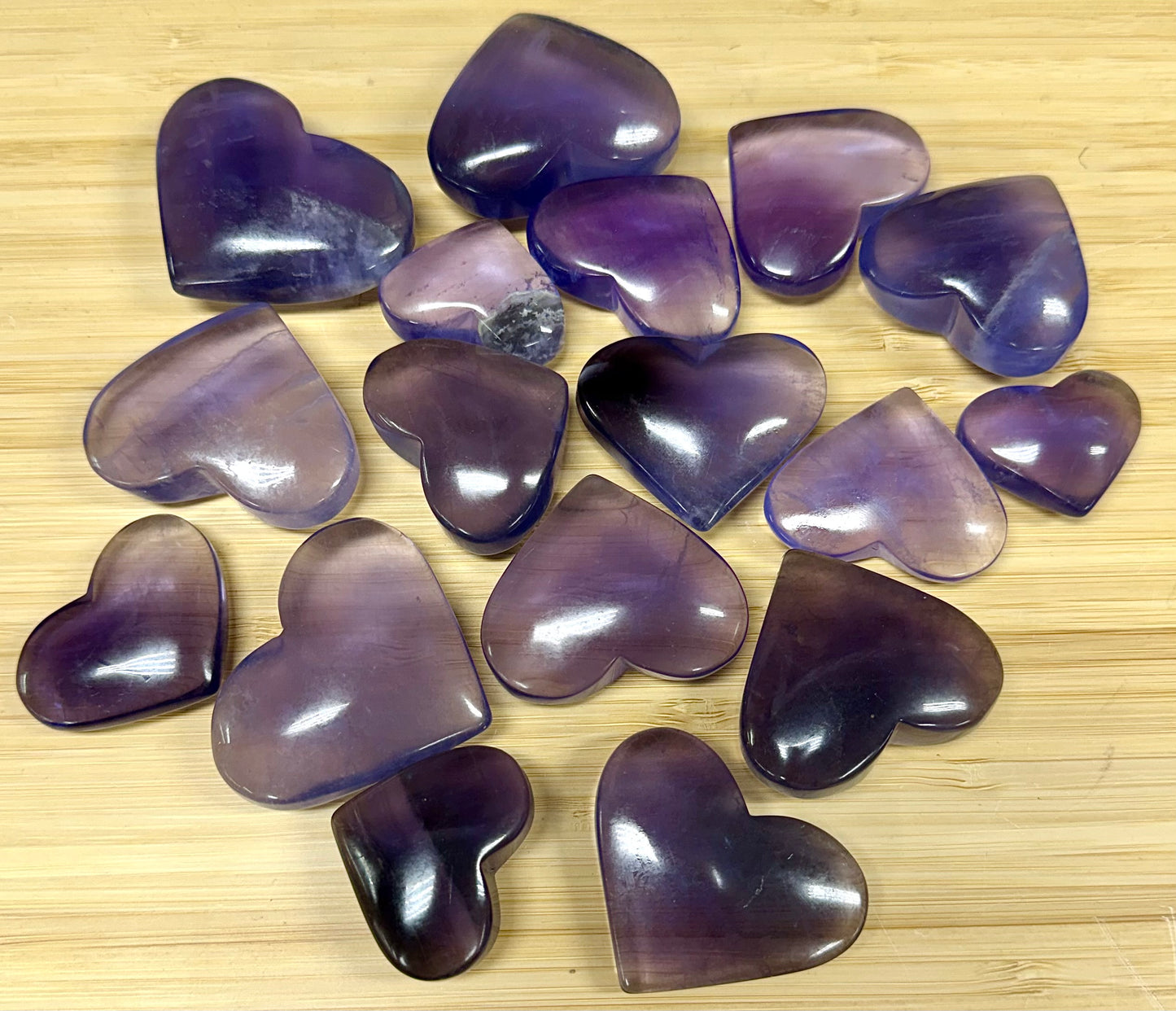 Wholesale Lot 2 Lbs Natural Purple Fluorite Crystal Heart Healing Energy