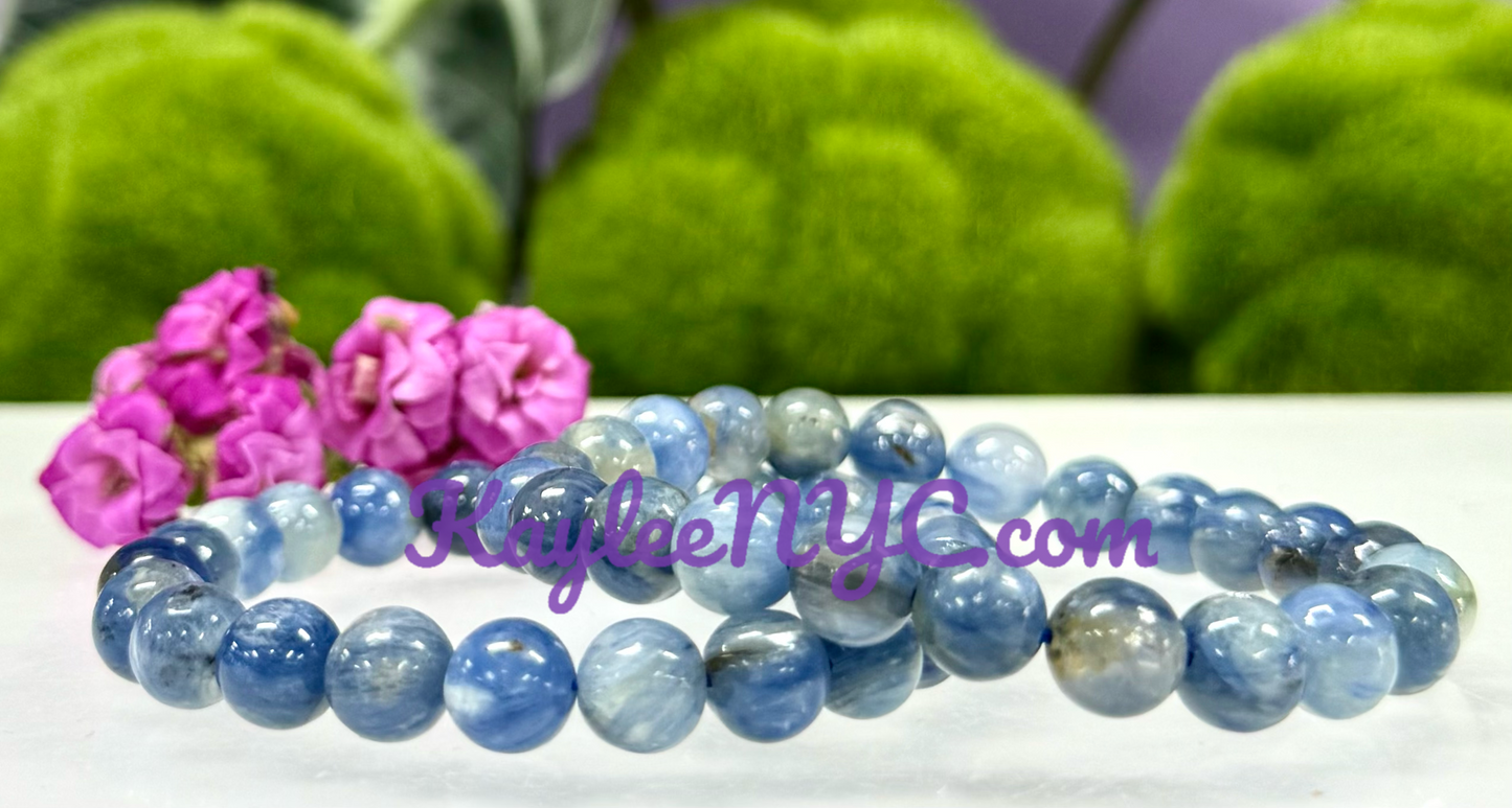 LWholesale lot 6 Pcs Natural Blue Kyanite 8mm 7.5” Crystal Healing Stretch Bracelet