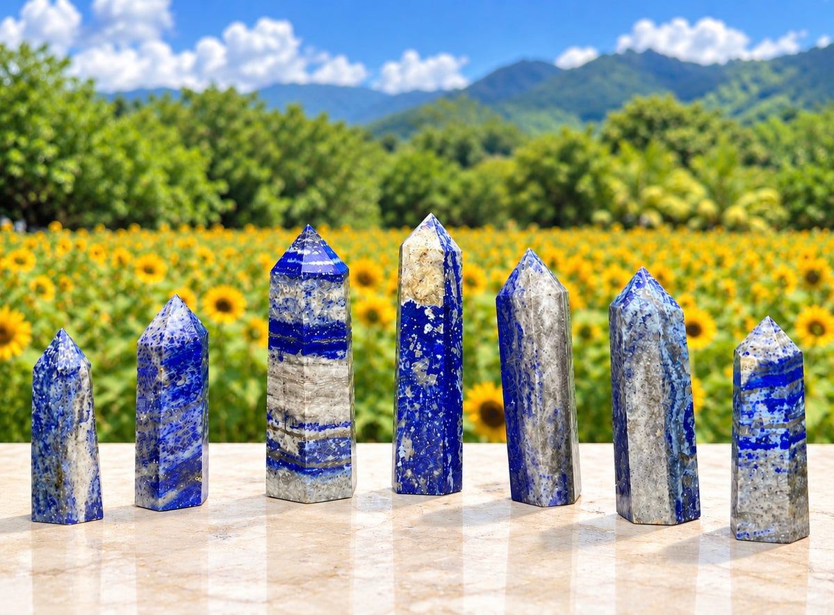 Wholesale Lot 1 Lb Lapis Lazuli Tower Obelisk Point Crystal Natural Energy