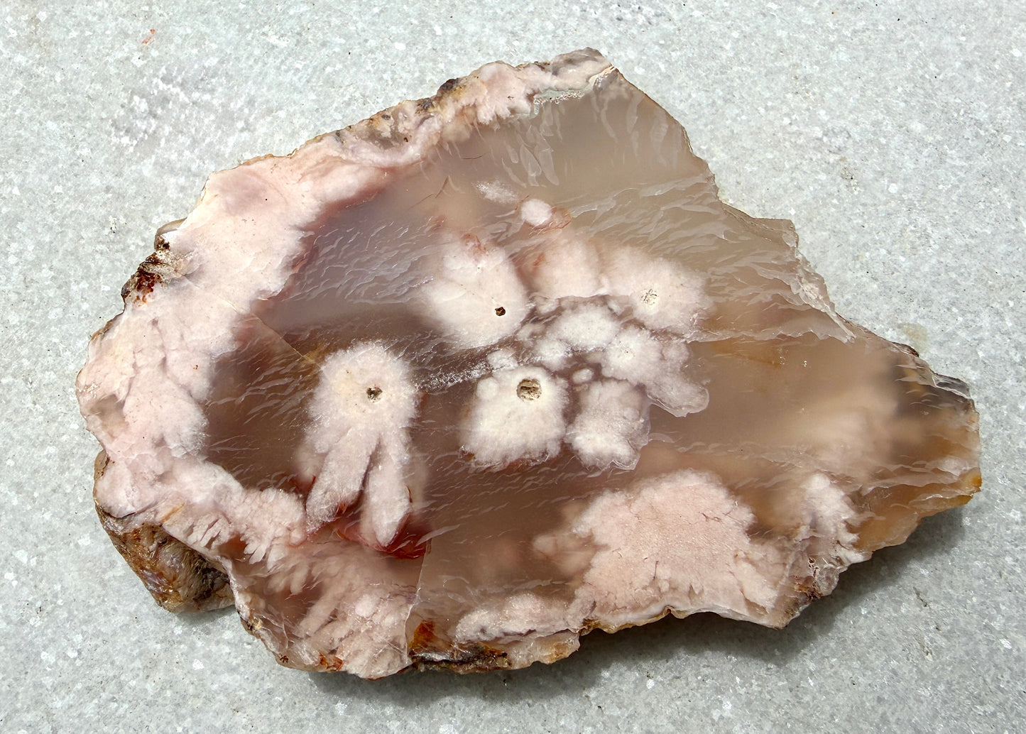 2 lbs Natural Pink Amethyst Flower Agate Slabs crystal healing energy