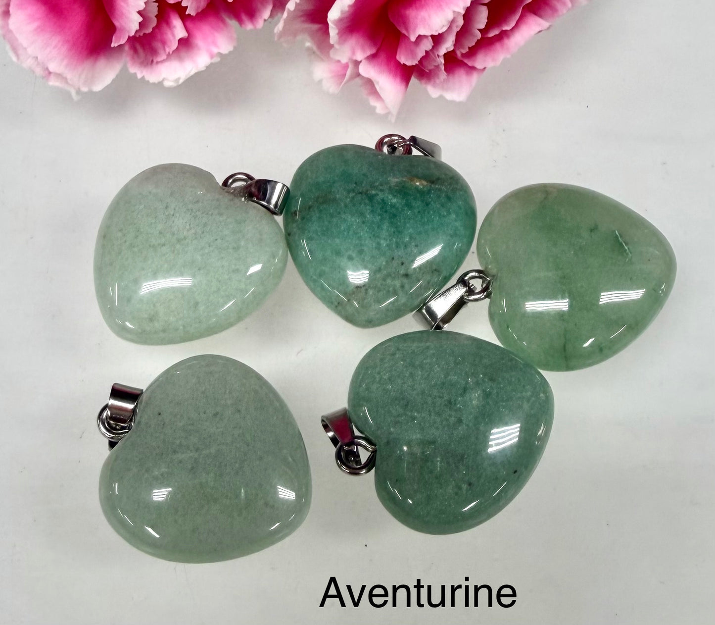 Wholesale Lot 15 Pcs Natural Crystal 2 cm Heart Pendant Healing Energy