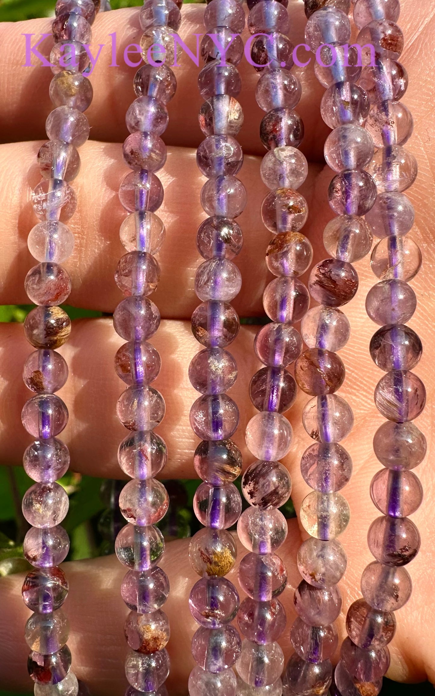 Wholesale Lot 6 Pcs Natural Super Seven 4mm 7.5” Crystal Healing Stretch Bracelet