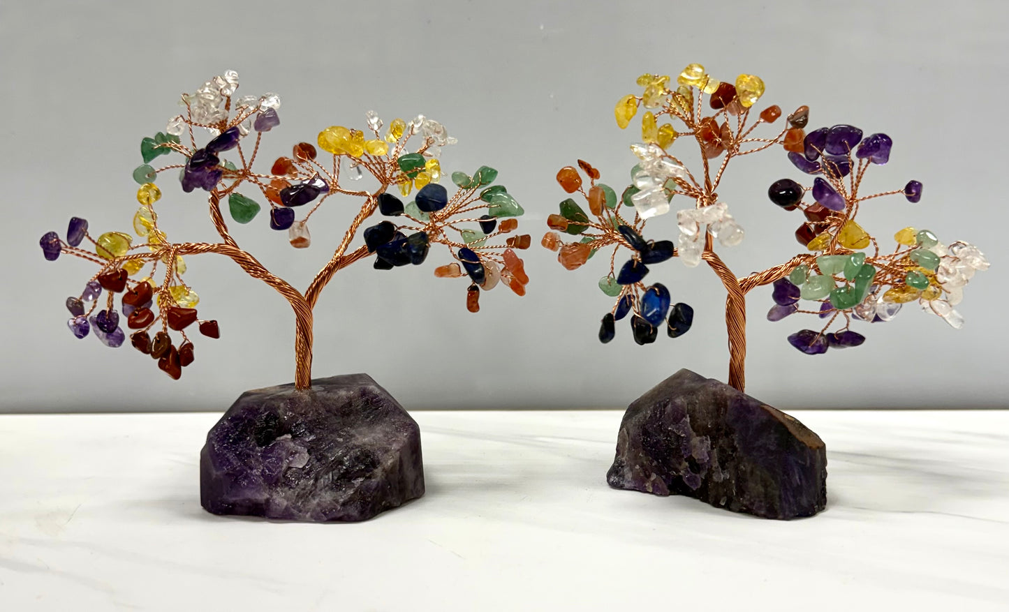 Wholesale Lot 7Pcs Bonsai Tree with Amethyst Crystal Base
