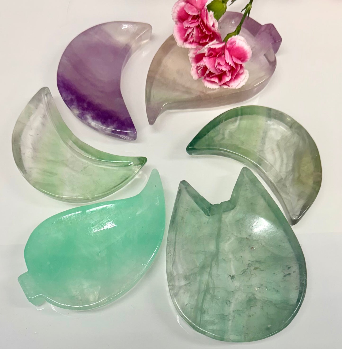 Wholesale Lot 5-6 pcs Natural Fluorite mixed Bowls Crystal Healing Energy