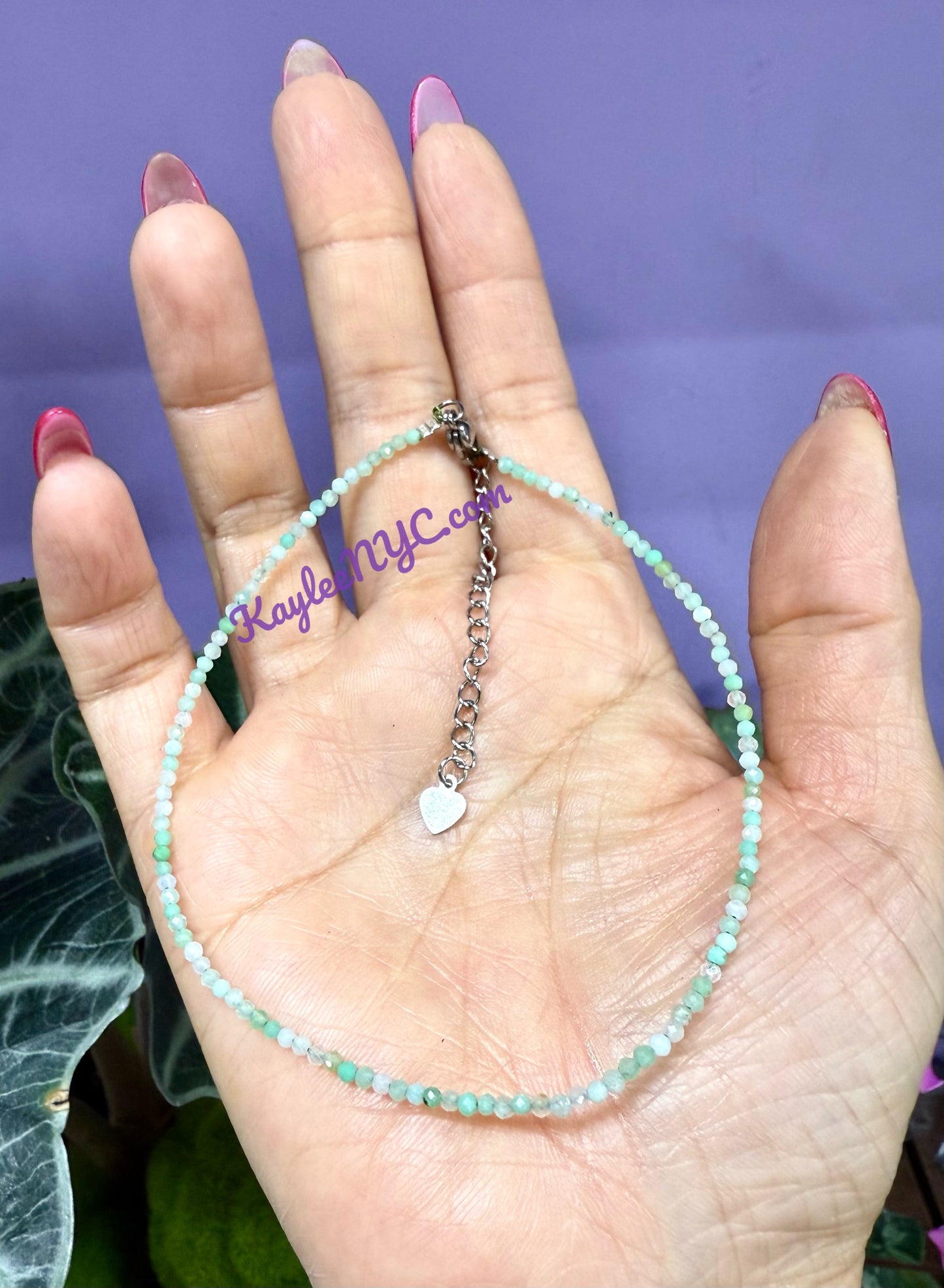 6 PCs 2mm Natural Chrysoprase Anklets Crystal Healing Energy