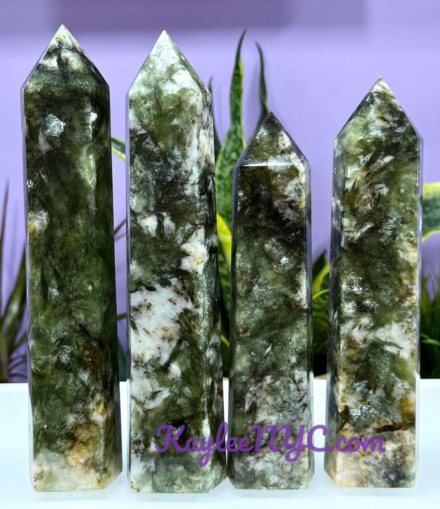 Wholesale Lot 4-5 pcs large Natural Green Lepidolite Mica obelisk Tower Point Crystal Healing Energy 3.9-4lbs