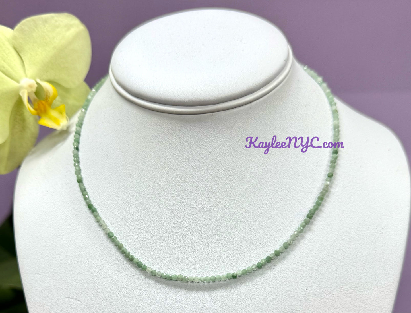 6 PCs 2mm Natural Burma Jade Necklaces