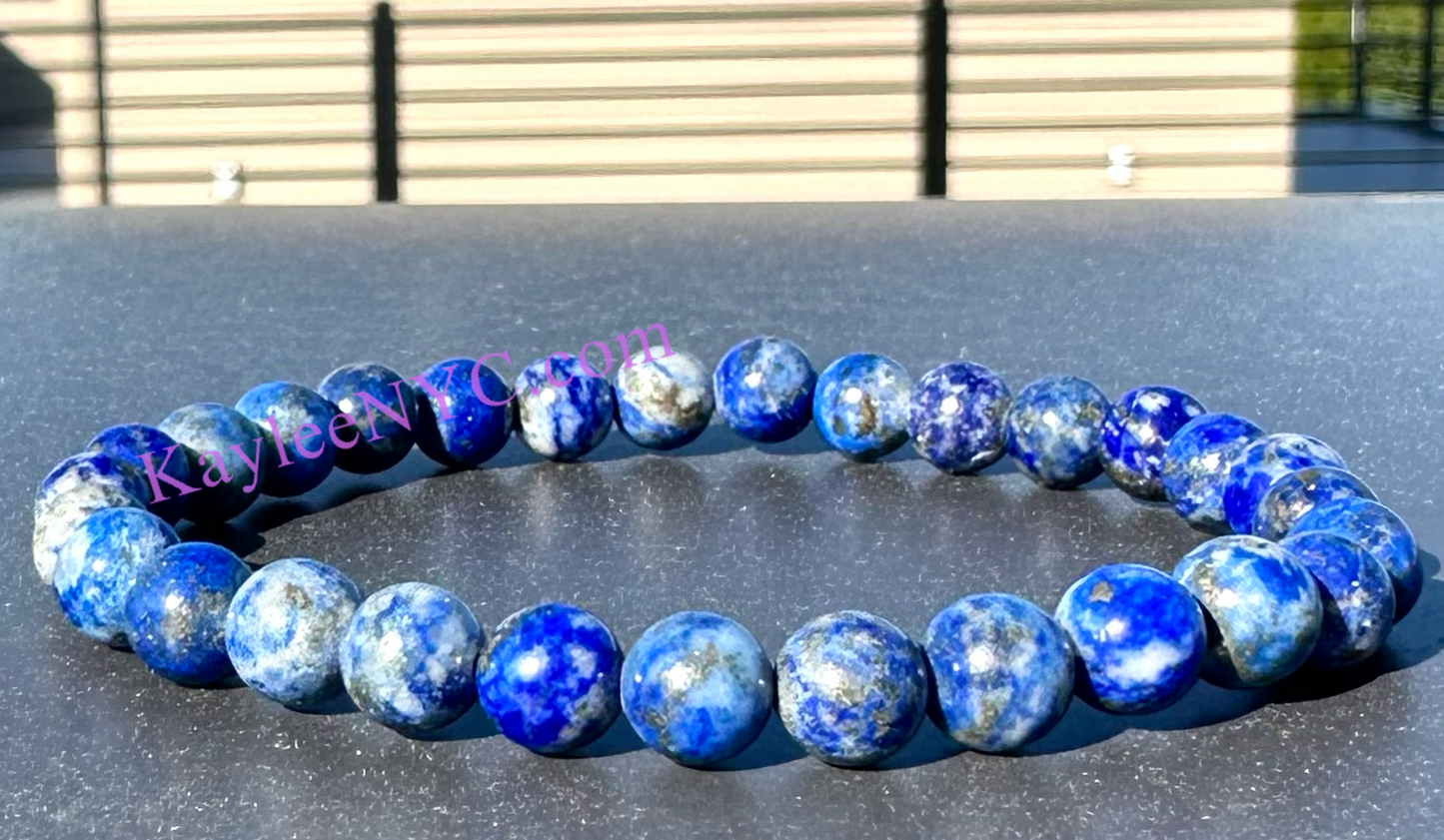 Wholesale 6 Pcs Natural Lapis Lazuli 6mm 7.5” Crystal Healing Stretch Bracelet