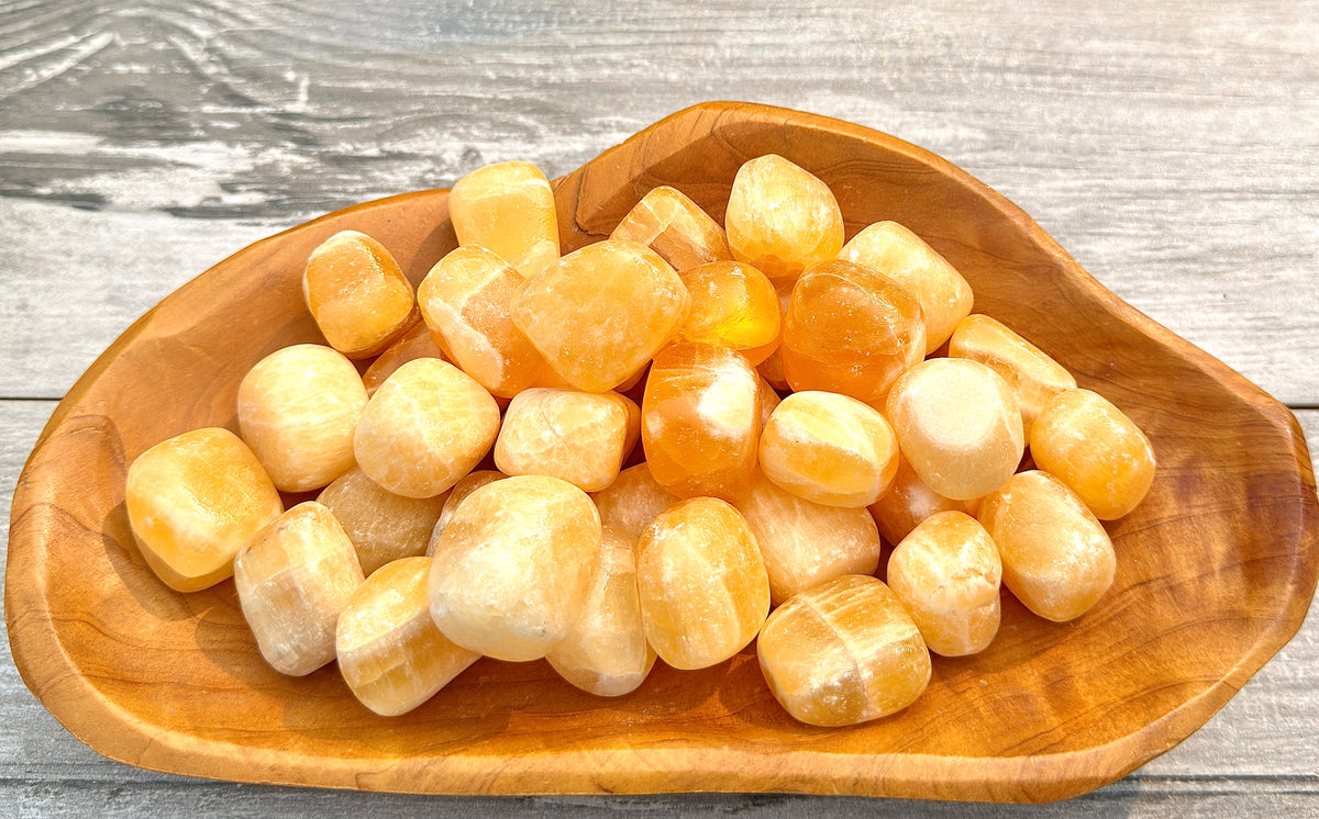 Wholesale Lot 2 lbs Natural Orange Calcite Tumble Crystal Healing Energy