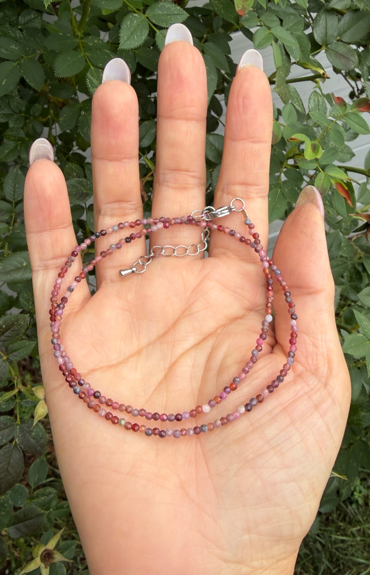 6 PCs 2mm Natural Rainbow Spinel Necklaces