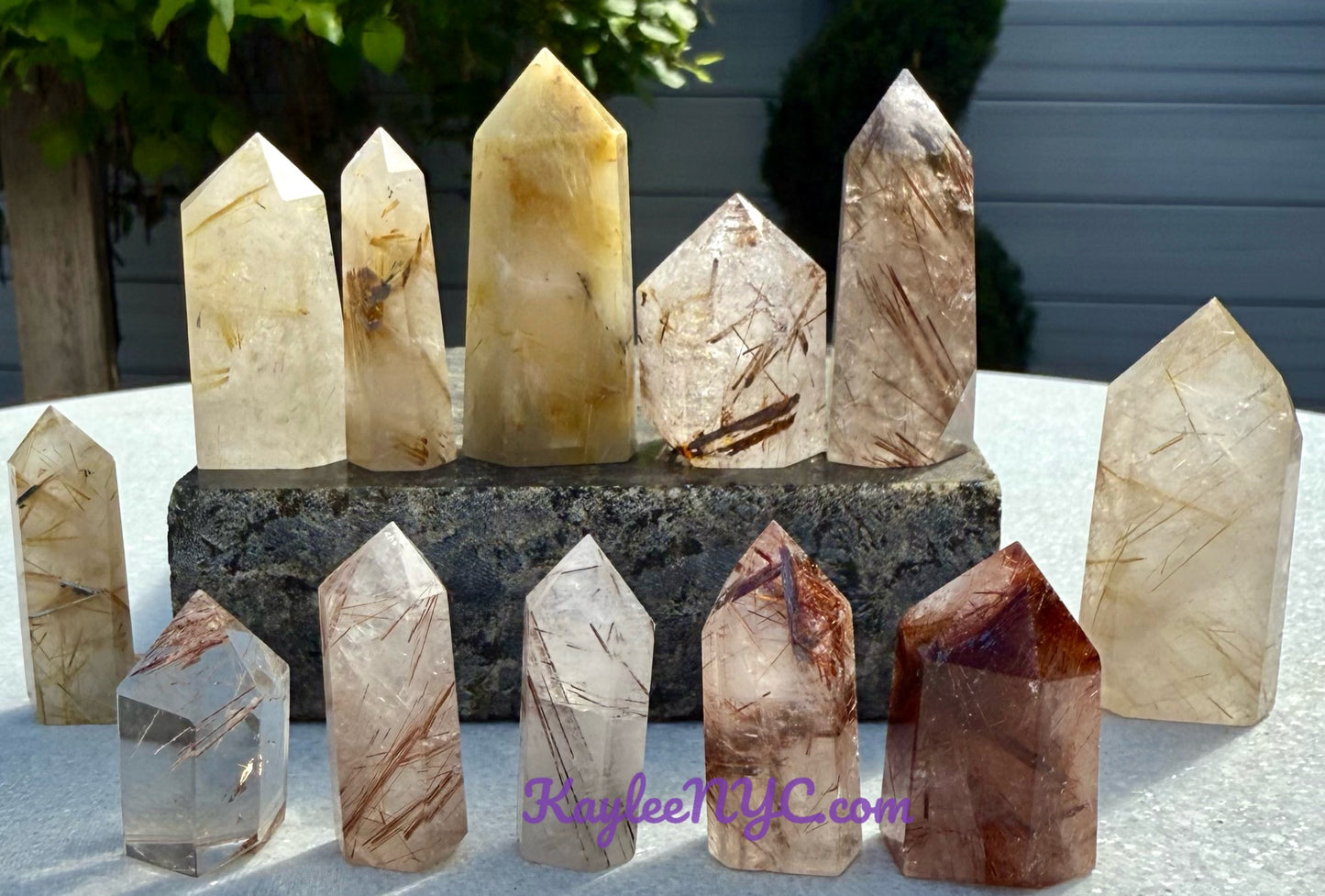 Wholesale Lot 0.5 lb Natural Rutilated Quartz Obelisk Tower Point Crystal Healing Energy