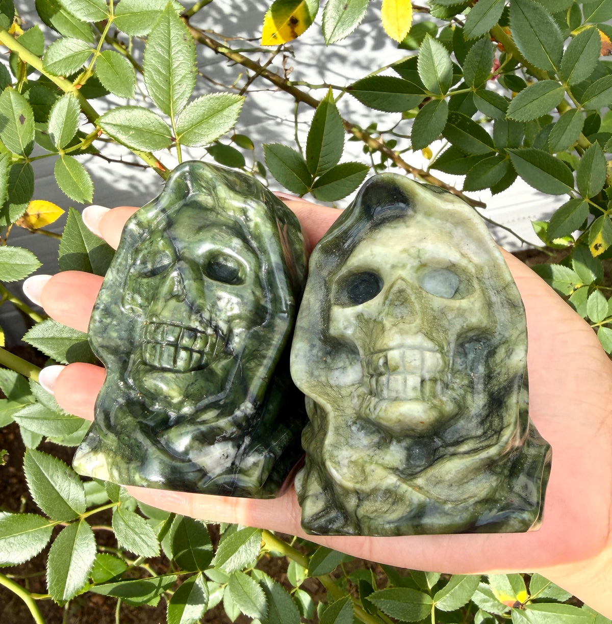 Wholesale lot 4 Pcs Natural Nephrite Jade Reaper Skeleton Crystal Healing Energy