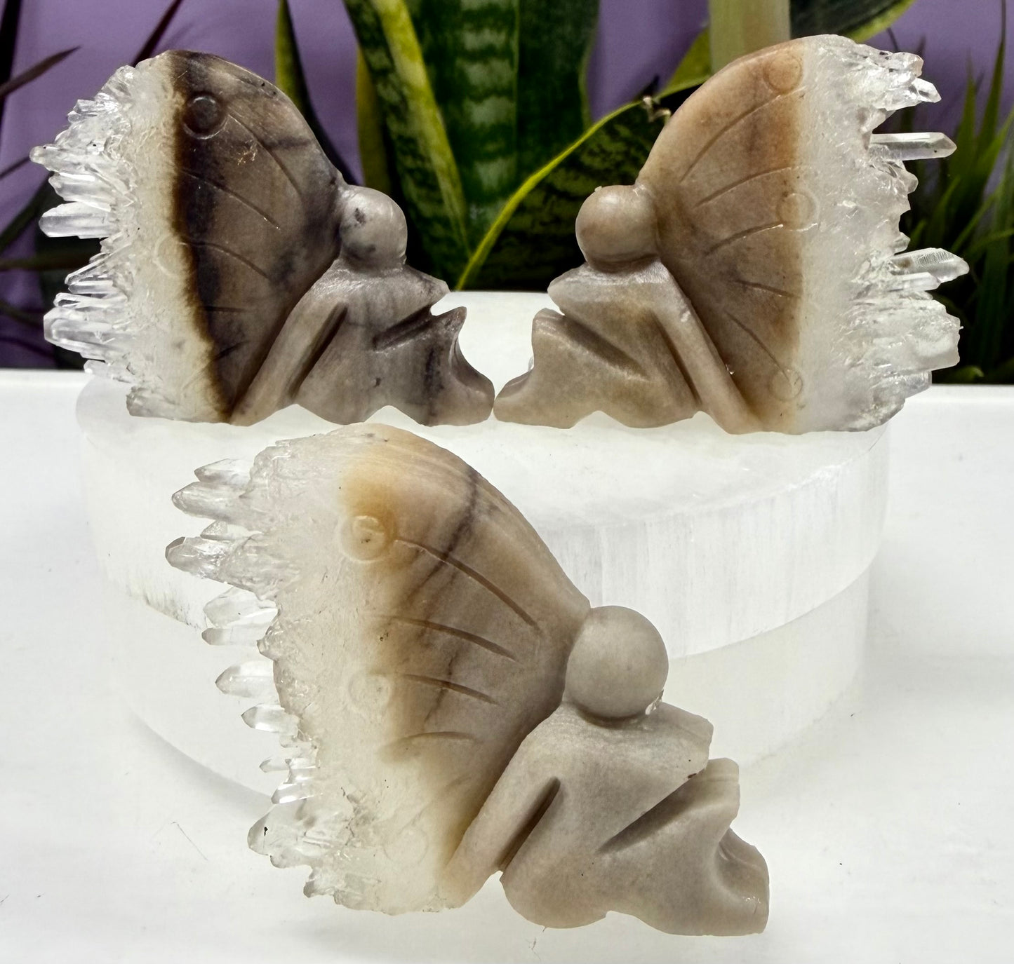 6 pcs Natural Quartz Hedgehog and Fairy Crystals Healing Energy