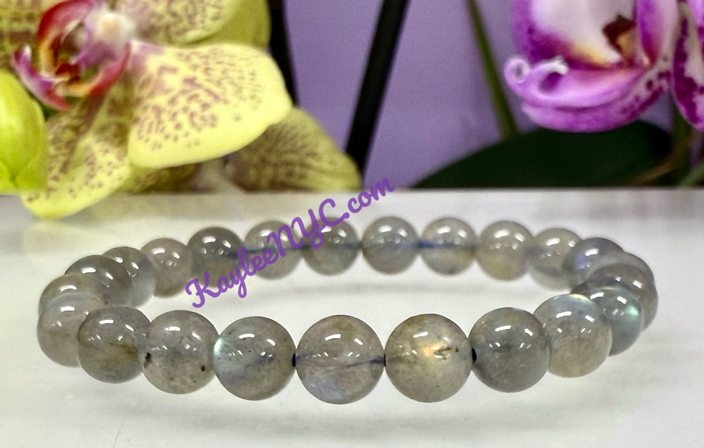 Wholesale 6 Pcs Natural Labradorite Stretch Bracelet 7.5” Healing Energy Crystals 8-8.5mm