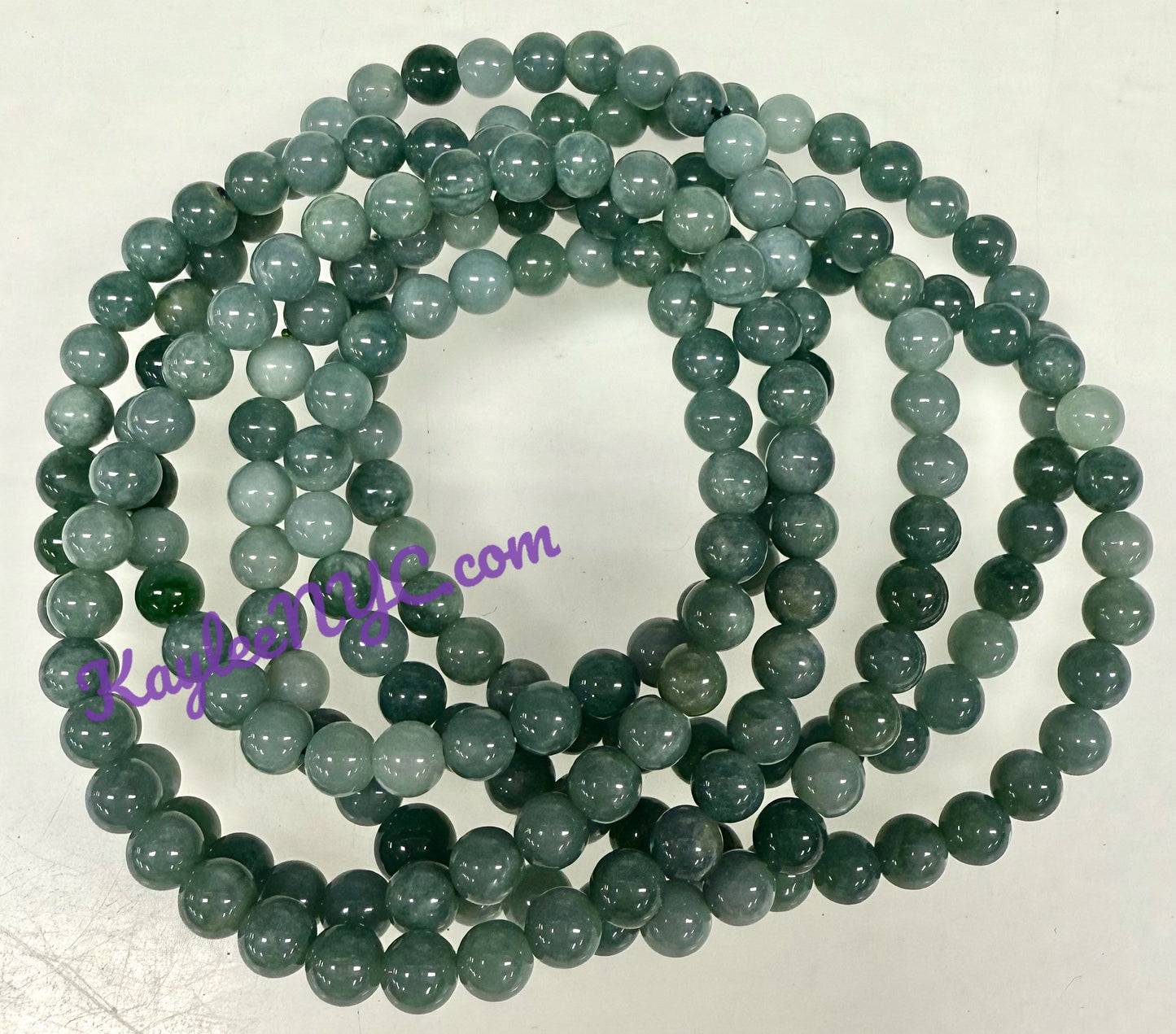 Wholesale 6 Pcs Natural Jade 5.5mm 7.5” Crystal Healing Stretch Bracelet