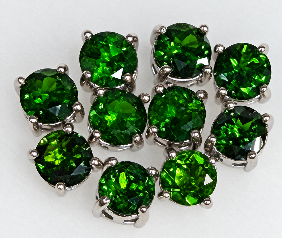 Wholesale Lot 5 Pairs Natural Diopside Sterling Silver(925) Earring Studs 6mm