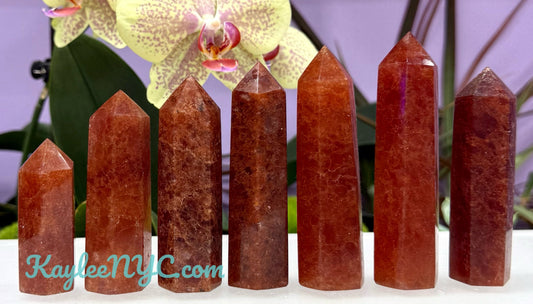 Wholesale Lot 1 lb Natural Strawberry Quartz Obelisk Tower Point Crystal Healing Energy