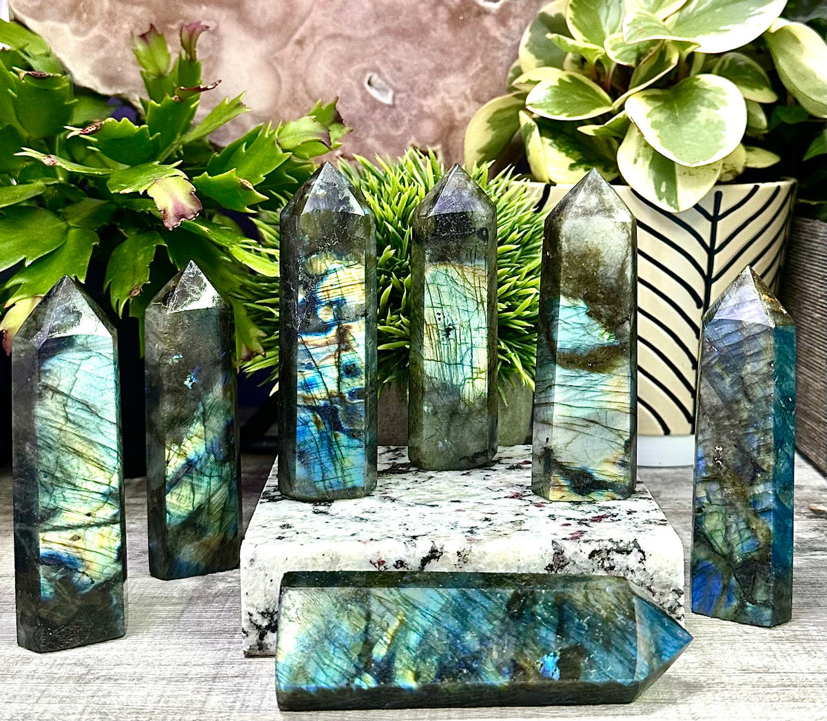 Wholesale Lot 2lbs Natural Labradorite obelisk Tower Point Crystal Healing Energy