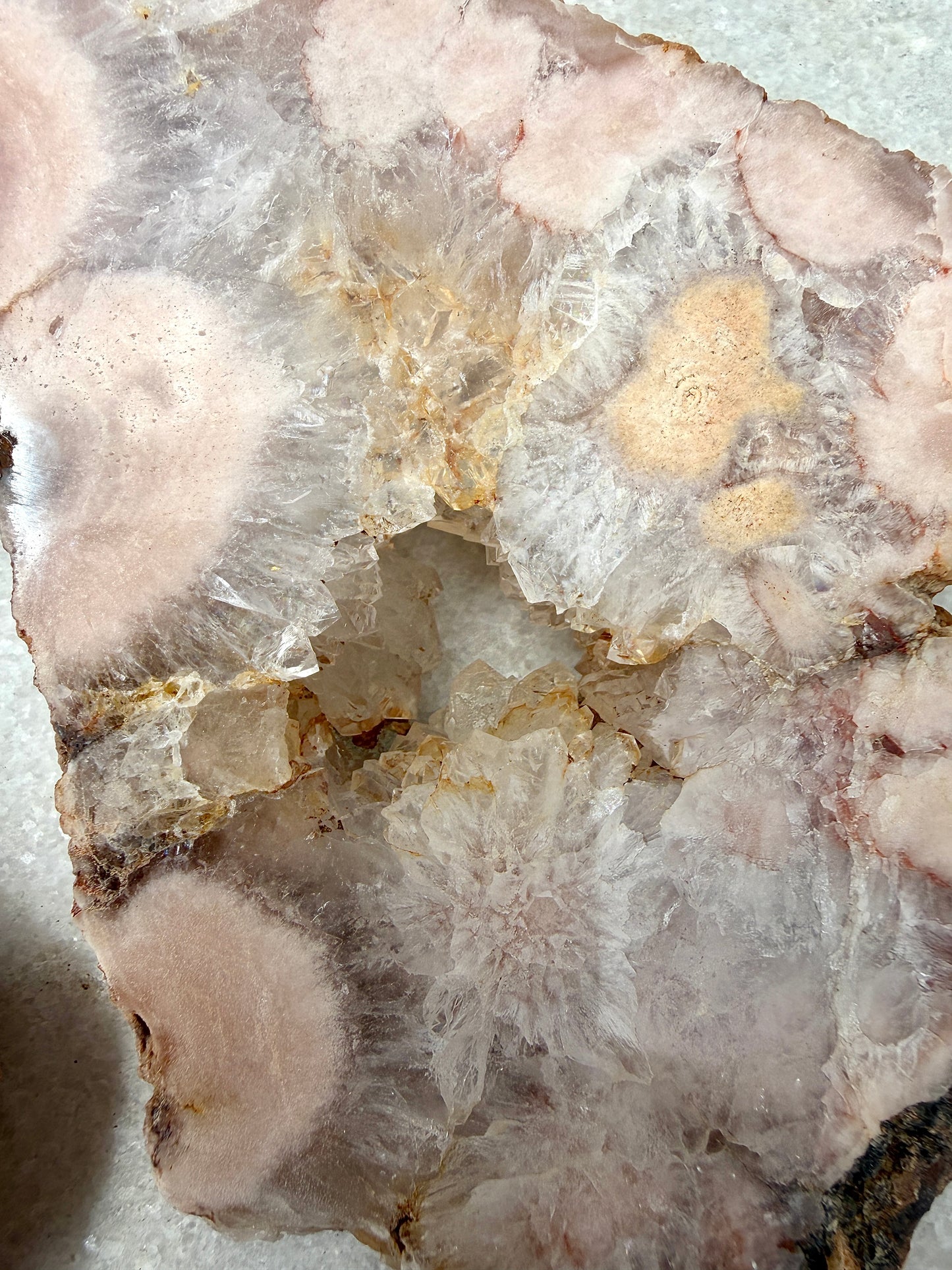 2 lbs Natural Pink Amethyst Flower Agate Slabs crystal healing energy