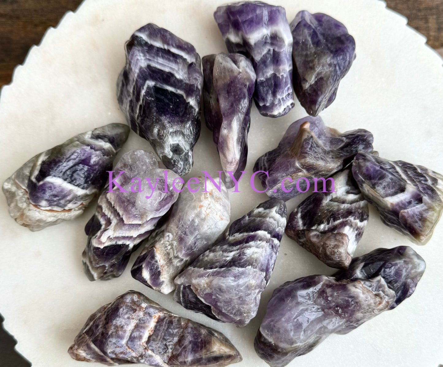 2 lbs Natural Chevron Amethyst Tumble Crystals Healing Energy